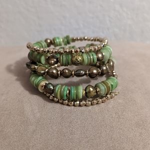 Pearl & sea shell memory bracelet